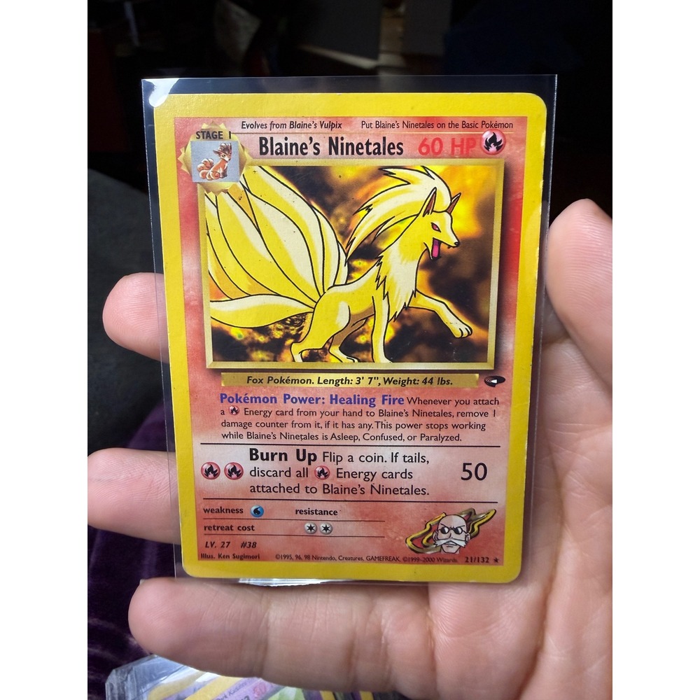 Pokemon Blaine's Ninetales 21/132 Gym Challenge Rare Holo Vintage 2000 WOTC